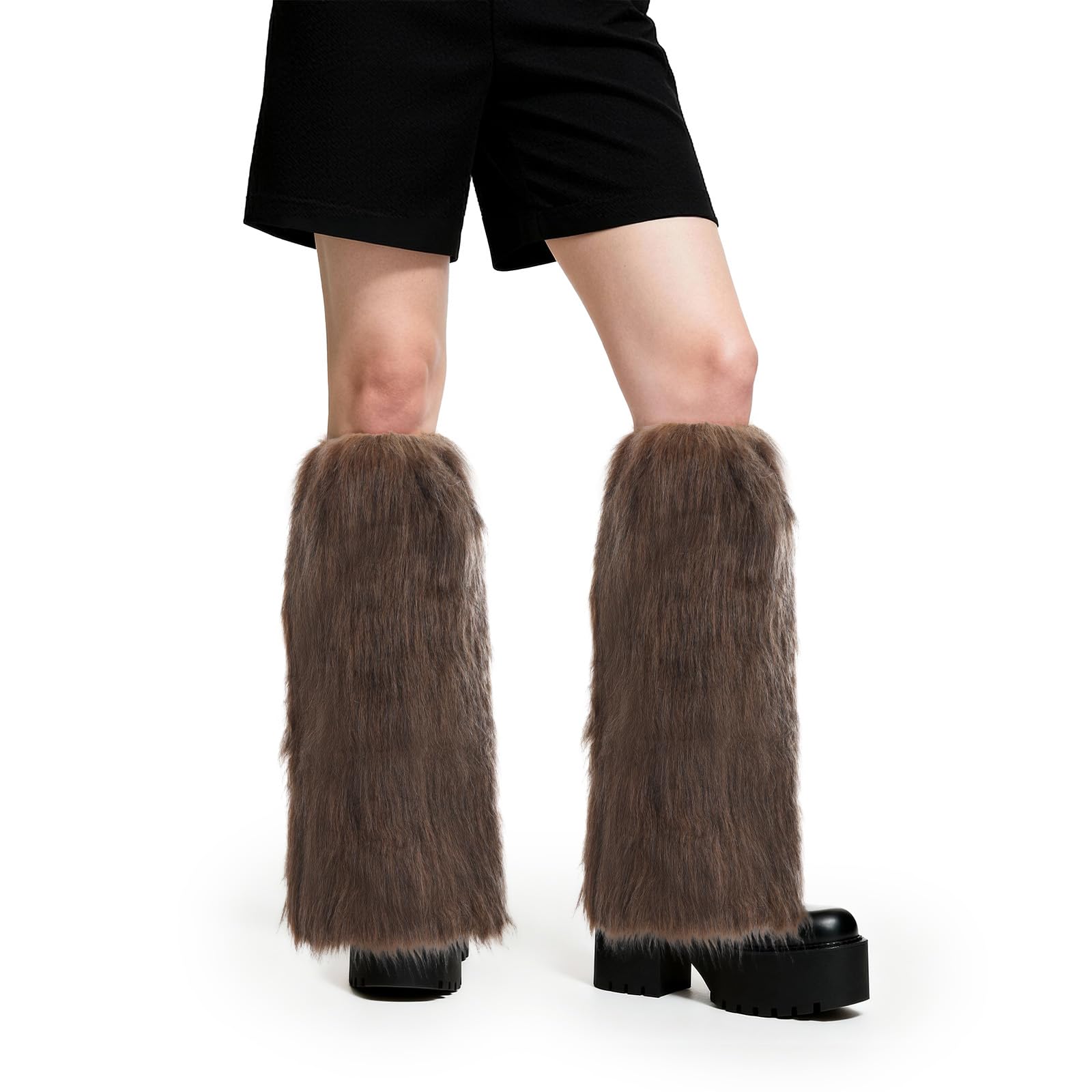 Fuzzy Leg Warmers Faux Fur Leg Warmers Furry Boot Cuffs For Women Cosplay Christmas Rave Festival
