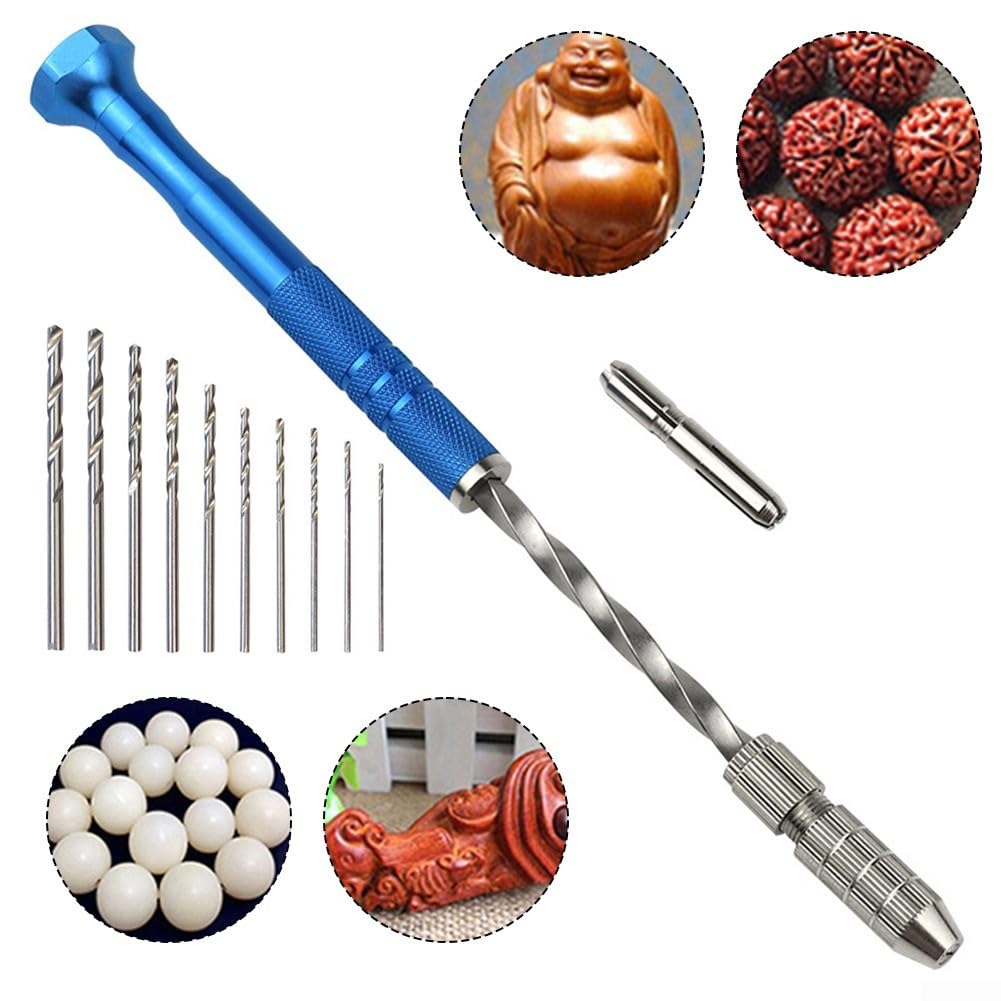 Oniissy Trapano manuale semiautomatico blu 0,5-3 mm mini per artigianato assemblaggio elettronico modellismo