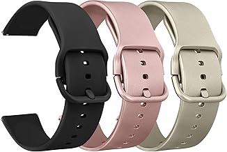 Vancle 3 Pack for 20 mm Silicone Watch Strap with Quick Release Suitable Replacement Strap for Men and Women, 20 mm, Silicone