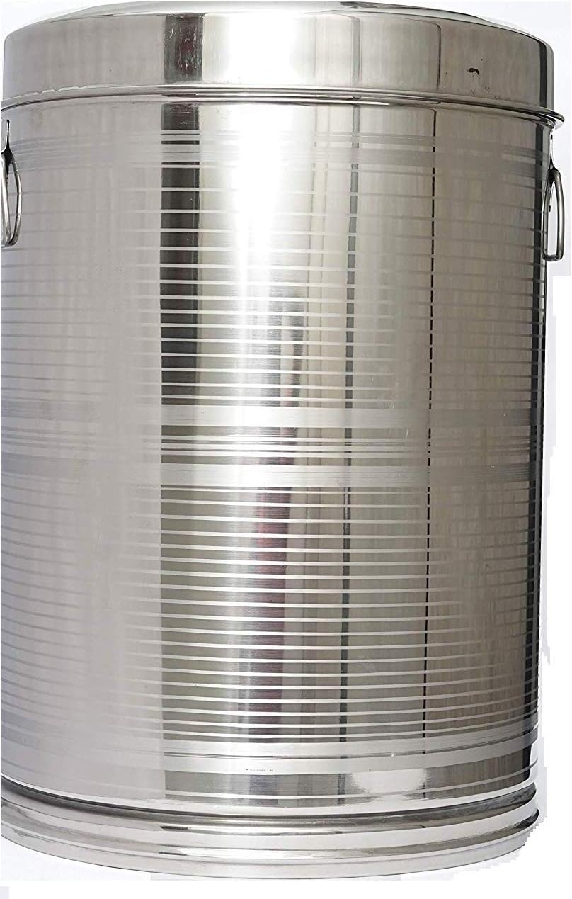 Kitchen Mate Stainless Steel Kunda Pawali Big Size Atta Storage Box- 20 Kg, Beige