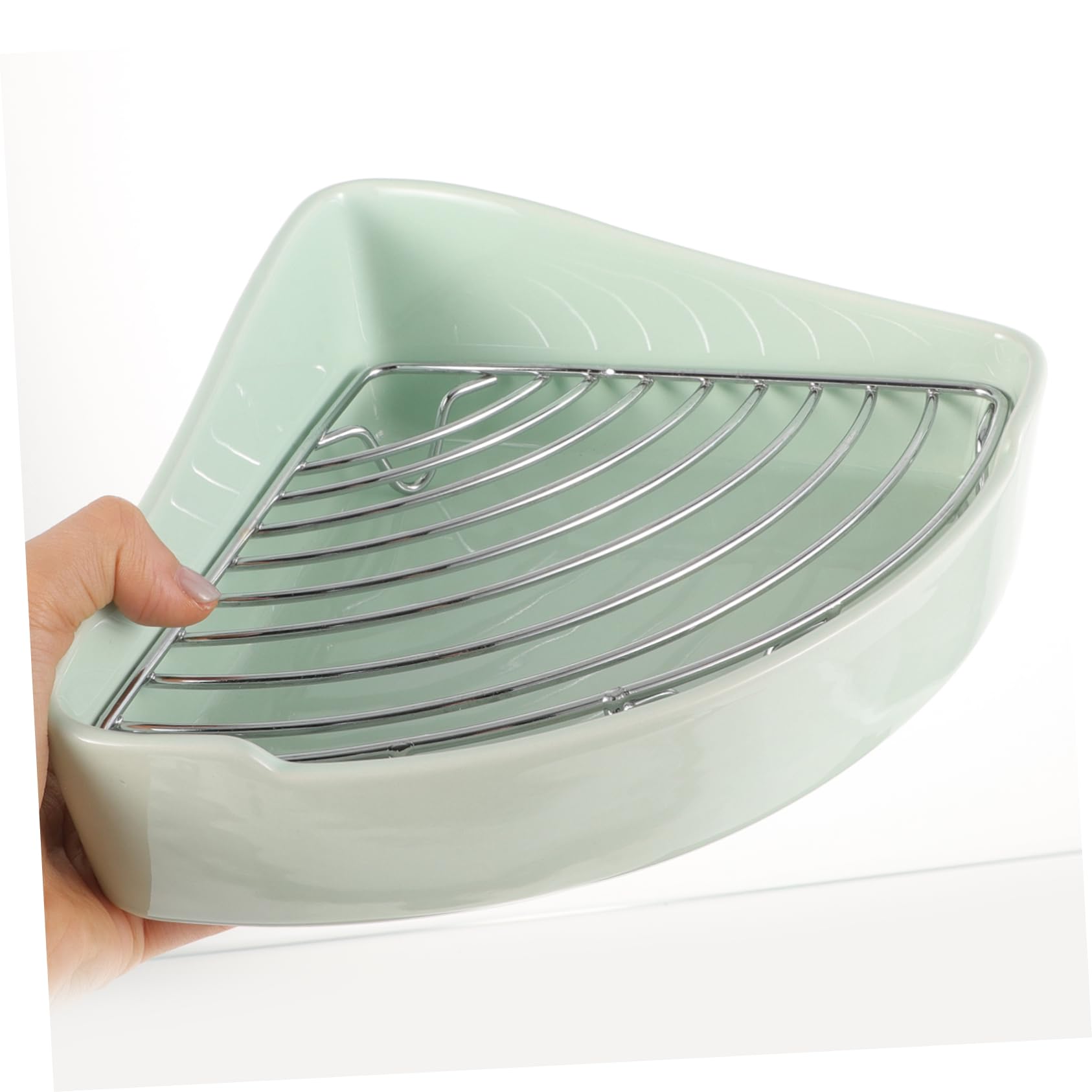 Vaschetta per Conigli Angolare in Ceramica Resistente alla Ruggine Rivestimento Smaltato ed Esterno, Toilette a Forma Triangolare per Conigli e Criceti da Uso Domestico