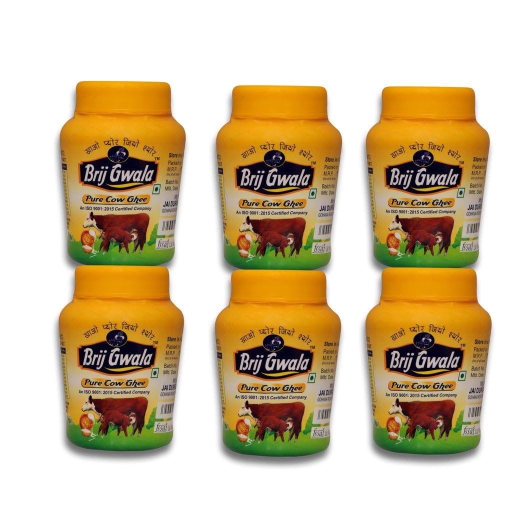 Brij Gwala Desi Cow Ghee |Made Traditionally from Curd | Cow Ghee for Better Digestion and Immunity | 200-6 (B0CQT51T4P) Amazon Price History, Amazon Price Tracker
