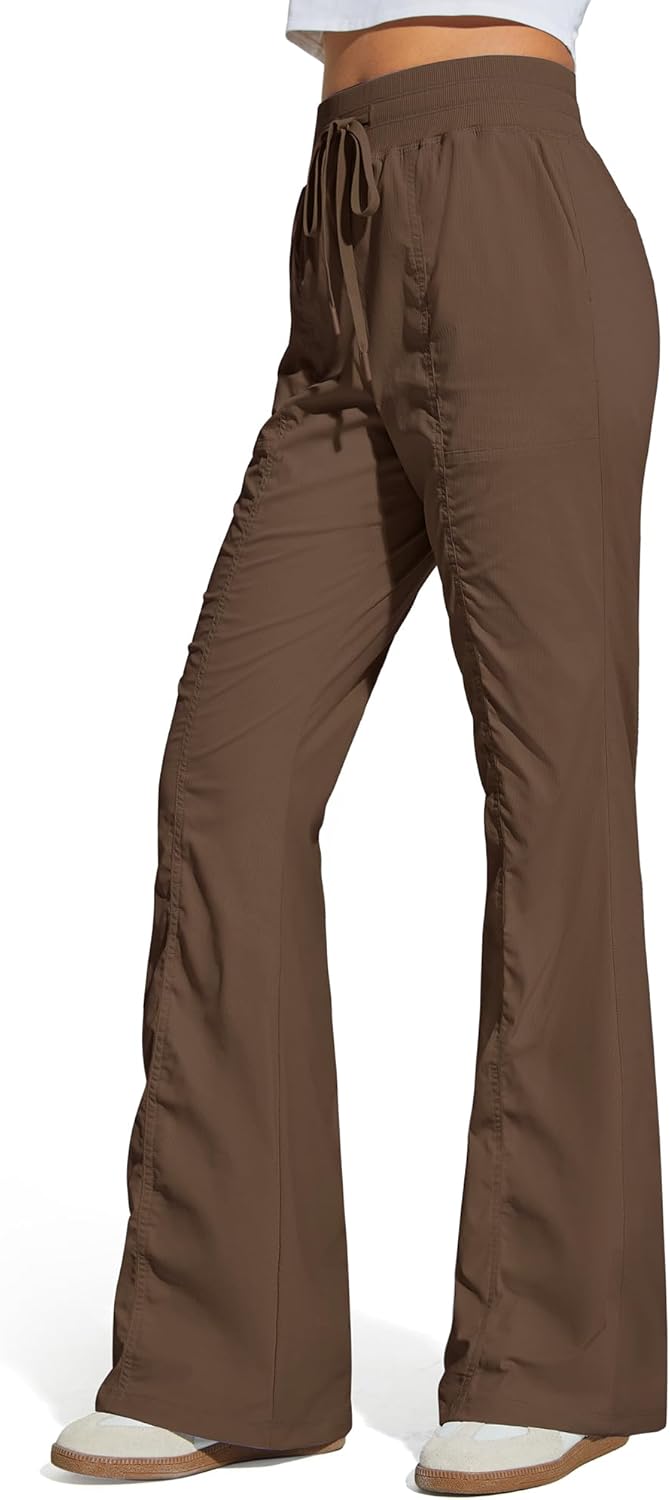 G4Free Breezeline Women's Flare Leggings with Pockets High Waist Drawstring Casual Pants Outdoor