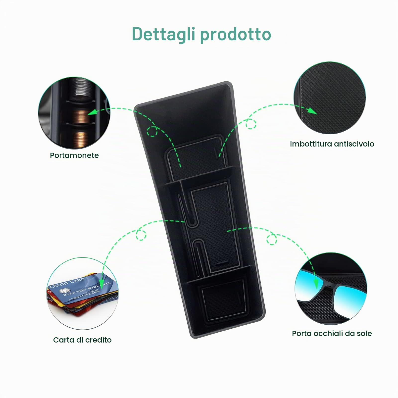 GAFAT Compatibile con Skoda Enyaq RS 2021-2025 2026 Elroq RS Contenitore Console Centrale, 2026 Enyaq 85 80 Vano Portaoggetti + Ripiani inferiori + Organizer per Schermo, Accessori Enyaq iv [4 pezzi]