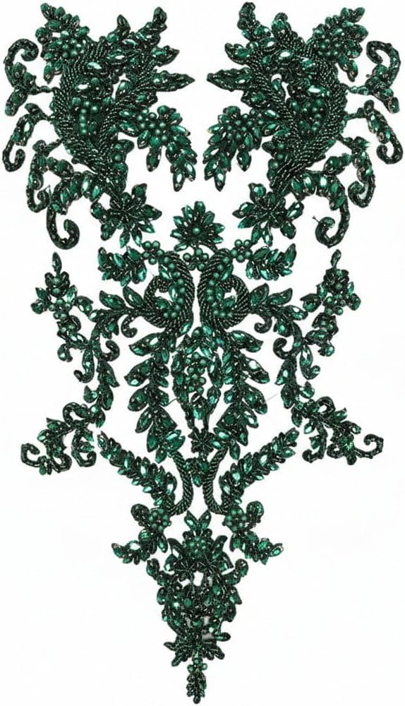 Dentelle fleurie 3D avec perles broderie strass applique écusson à coudre vêtement artisanat