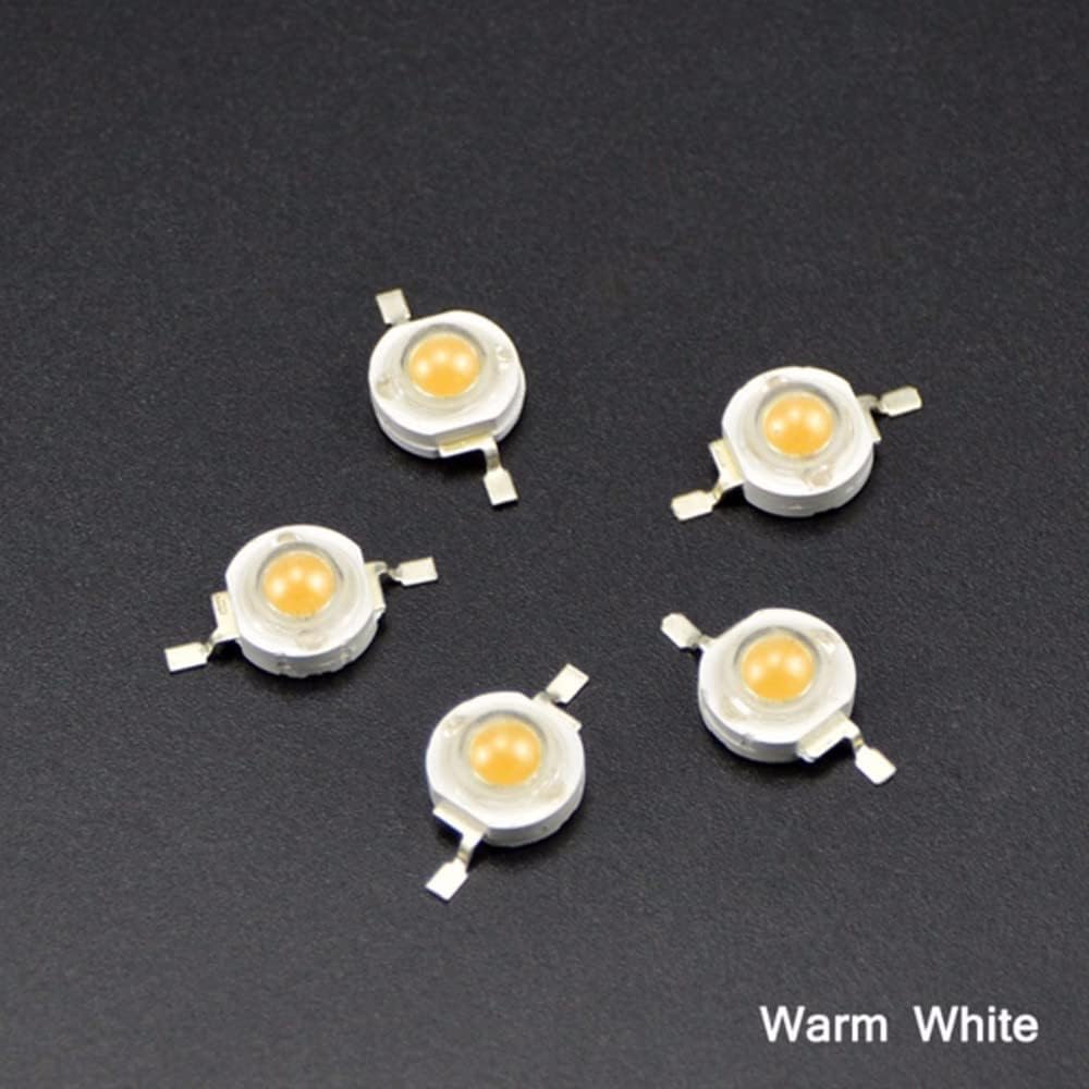 Indoor Lighting 100Pcs/Lot LED Bulb Chip SMD Light Downlight Diode Lamps Full Watt 1W High Power LED lamp 110-120LM LEDs Bulb Light(Color:Cold White)