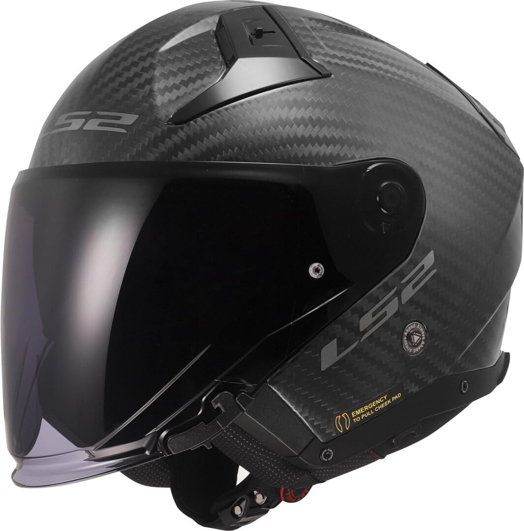 LS2, Casco Moto Jet INFINITY II CARBON Gloss Carbon, M | Uso moto