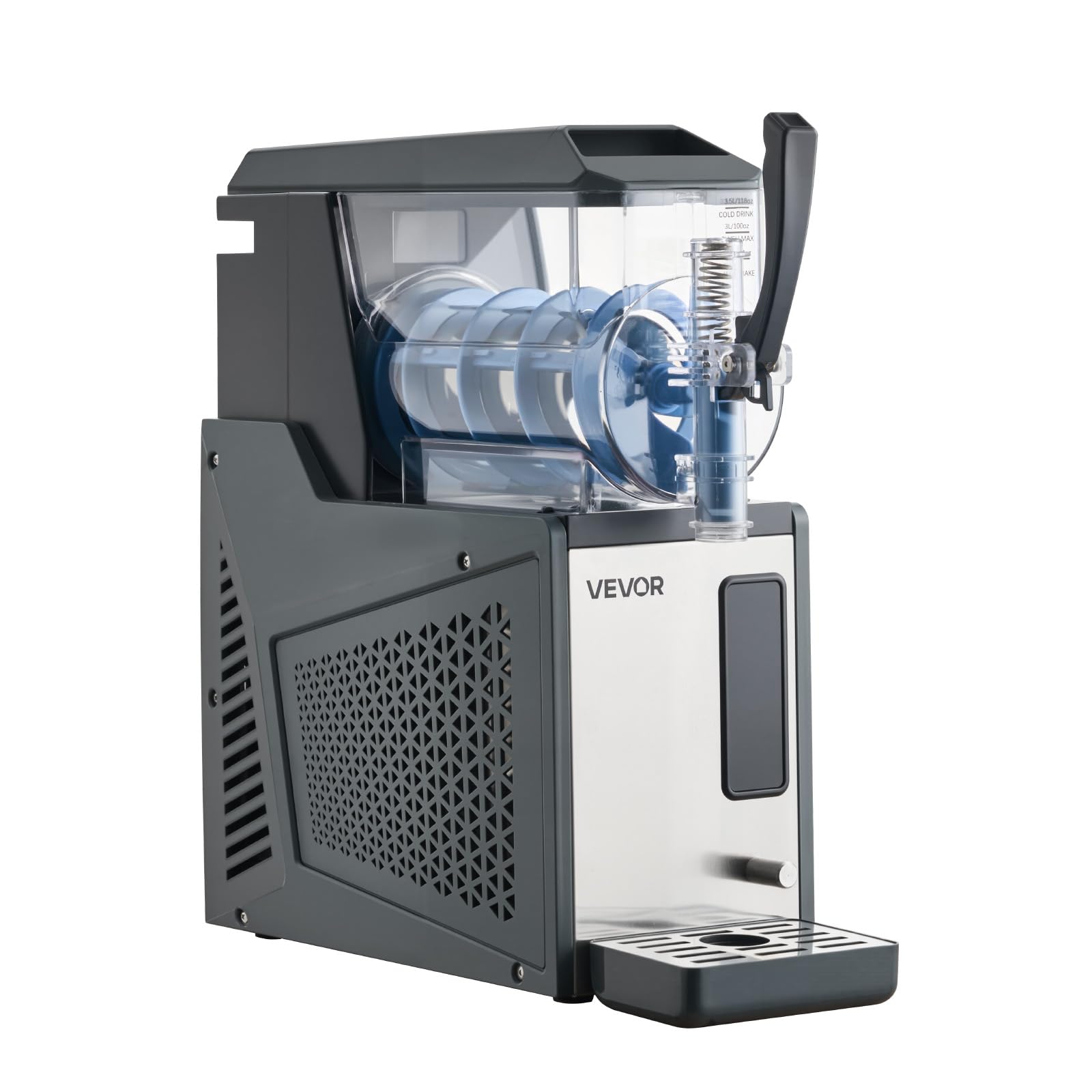 VEVOR Macchina per Granite 4 L 350 W Serbatoio Singolo Macchina per Bevande Ghiacciate Succo Fredde Cocktail, Funzione Autopulente per Preparazione Frappé, Milkshake, Frullati