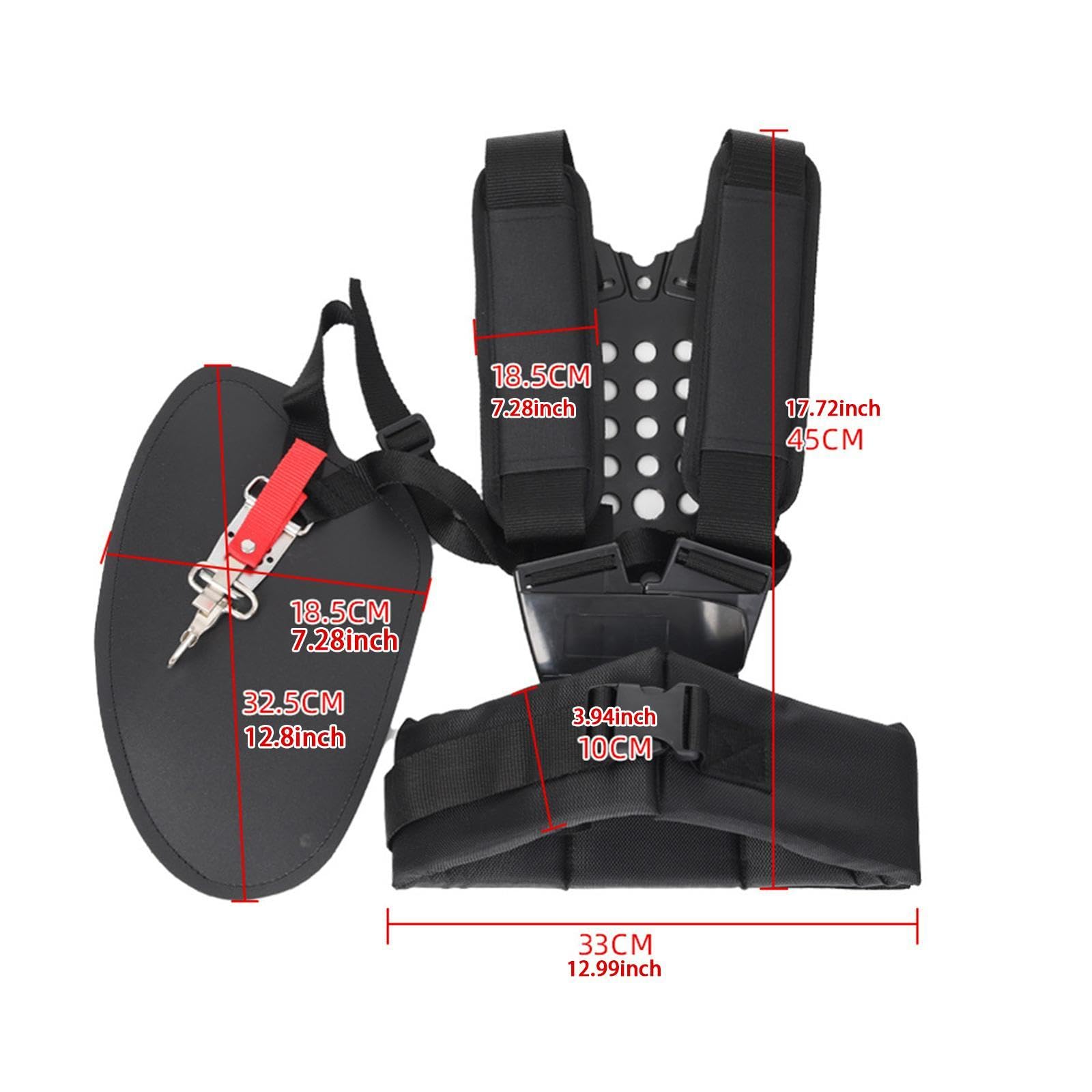 Bandoulière pour Débroussailleuse, Double Bandoulière avec Ceinture Rembourrée Confortable, élargie pour Les Débroussailleuses, Les Coupe-bordures et