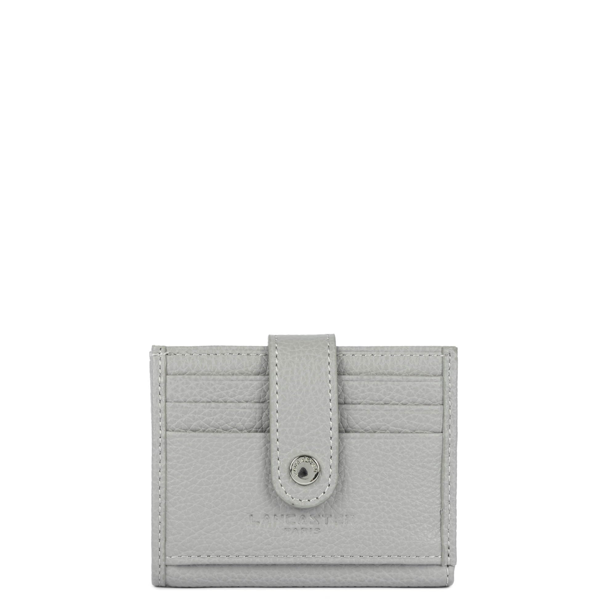 Lancaster | Foulonne PM - Portacarte Pelle di Vacchetta Grainato Grigio