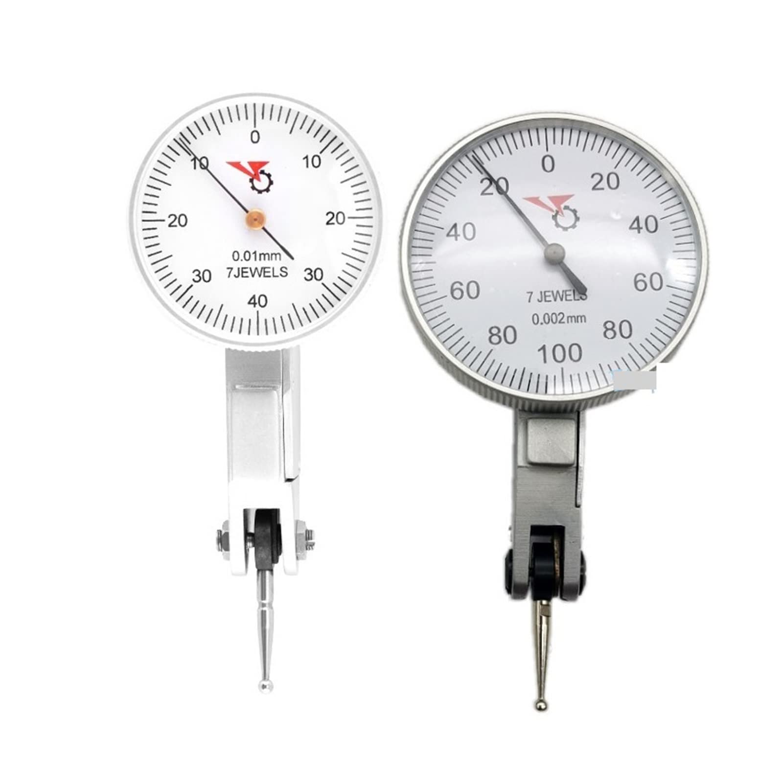 Comparateur 0-0.2 mm Précision du levier 0.002mm Cadran de niveau Échelle Précision Métrique Queue d'aronde Rails 0-0.8mm 0.01mm Cadran Indicateur de test(0-0.2 mmx0.002mm)