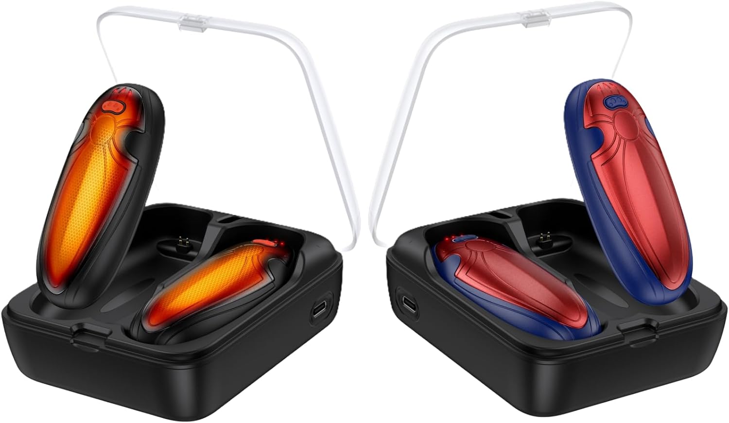 Hand Warmers Rechargerable 4 Pack - 14000mAh Electric AI Handwarmers with Charging Case, Magnetic 2 in 1 Pocket Heater, Stocking Stuffers, Gifts for Women/Christmas/Golf/Camping Accessories