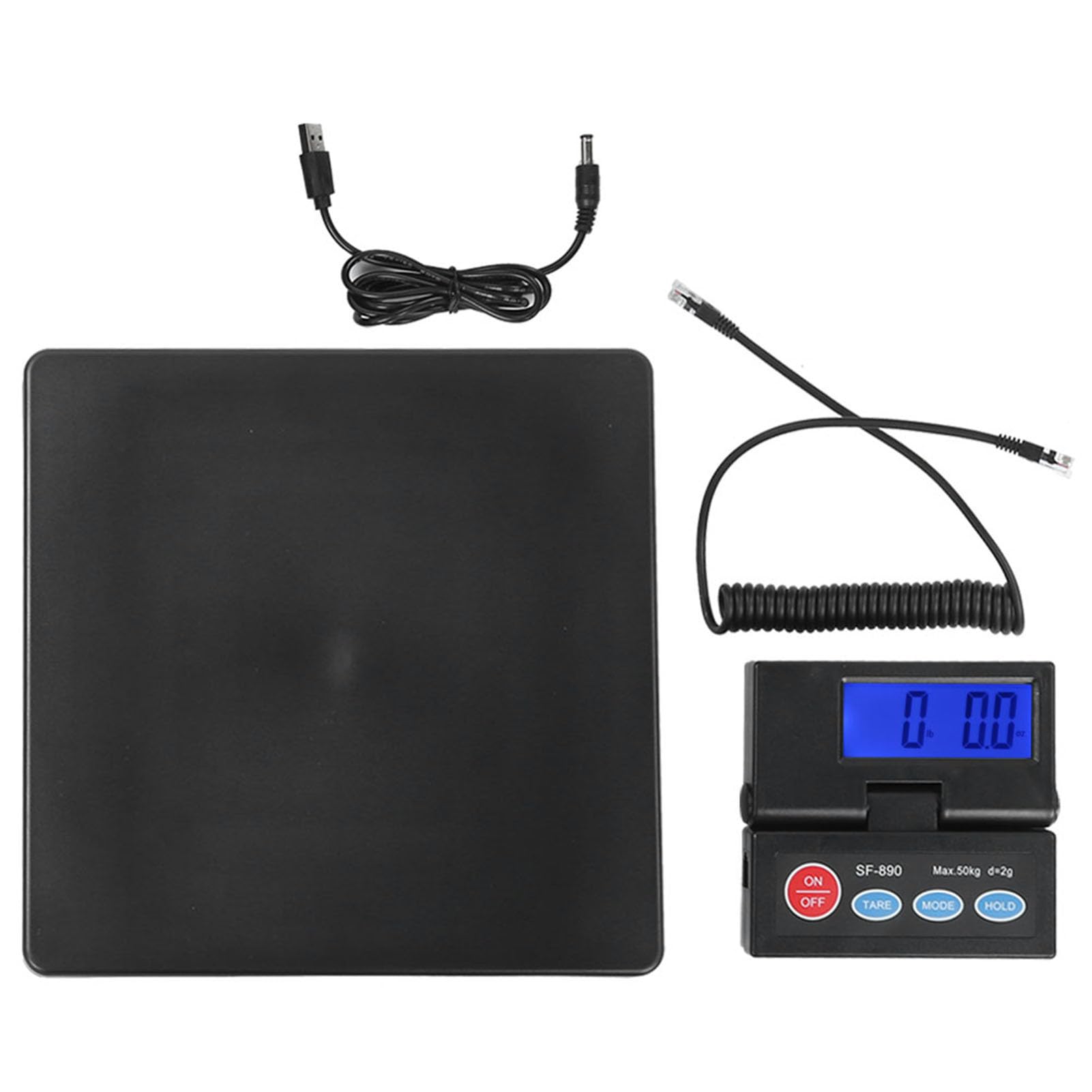 Báscula postal de 50kg 2g, báscula de envío portátil con adaptador de corriente
