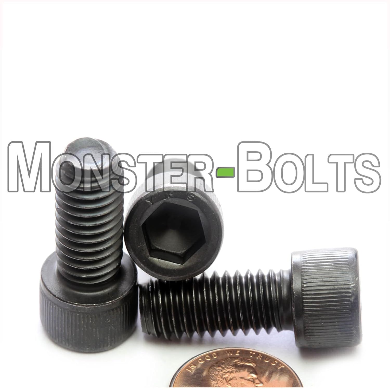 MonsterBolts - 3/8"-16 x 1/2" Socket Head Screws, ASTM A574, Alloy Steel, Black Oxide, 100 Pack