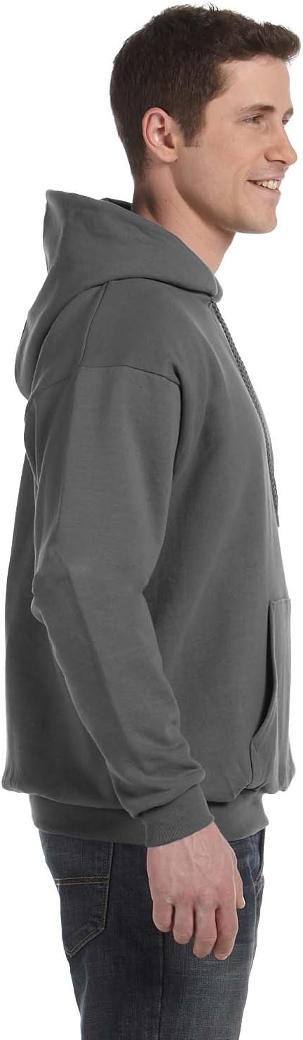 P170 Mens EcoSmart Hooded Sweatshirt Small 1 Safety Green + 1 Smoke Grey