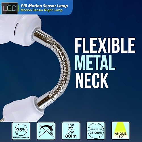 Miniatura 4 de Sensor LED activado por movimiento, luz nocturna PIR del anochecer al amanecer, salida de CA, direccional, flexible, giratorio, 360 enchufes,