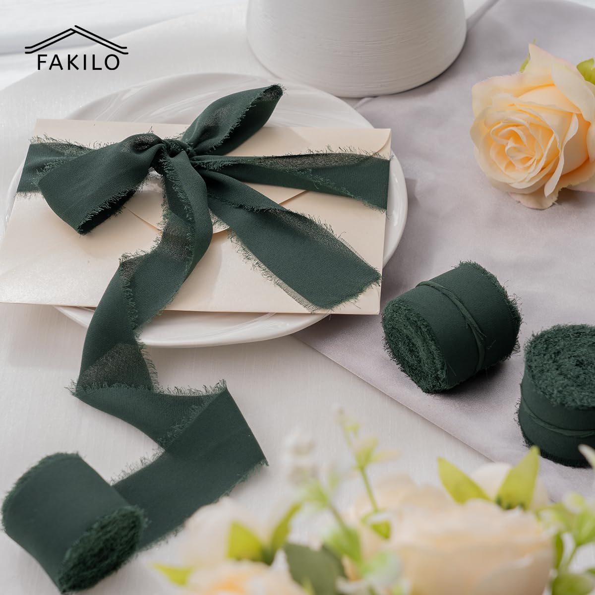 CHUQING Nastro in chiffon rosso scuro per confezioni regalo, bouquet, inviti di nozze, fai da te, rosso, 38 mm x 22,8 m