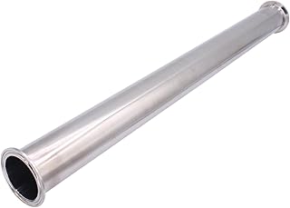 DERNORD Sanitary Spool Tube with Clamp Ends,Stainless Steel 304 Seamless Round Tubing With 2 inch Tri Clamp 64MM Ferrule F...