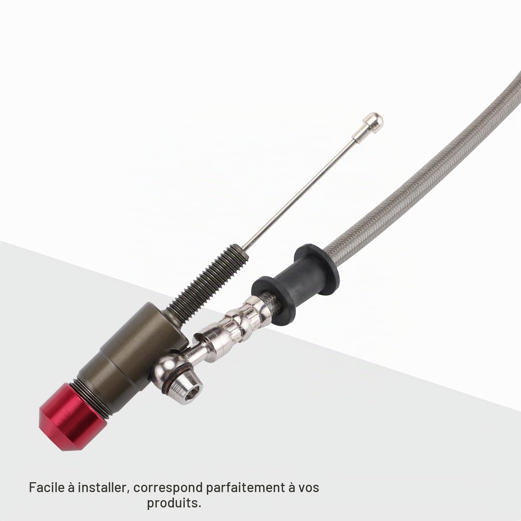 GOOFIT 1200mm Leveau d'embrayage hydraulique Leveau de réservoir de fluide de maître cylindre Remplacement pour 125cc - 250cc Moteur Vertical Off Road Motocycle Pit Dirt Bike Motocross ATV Quad Noir