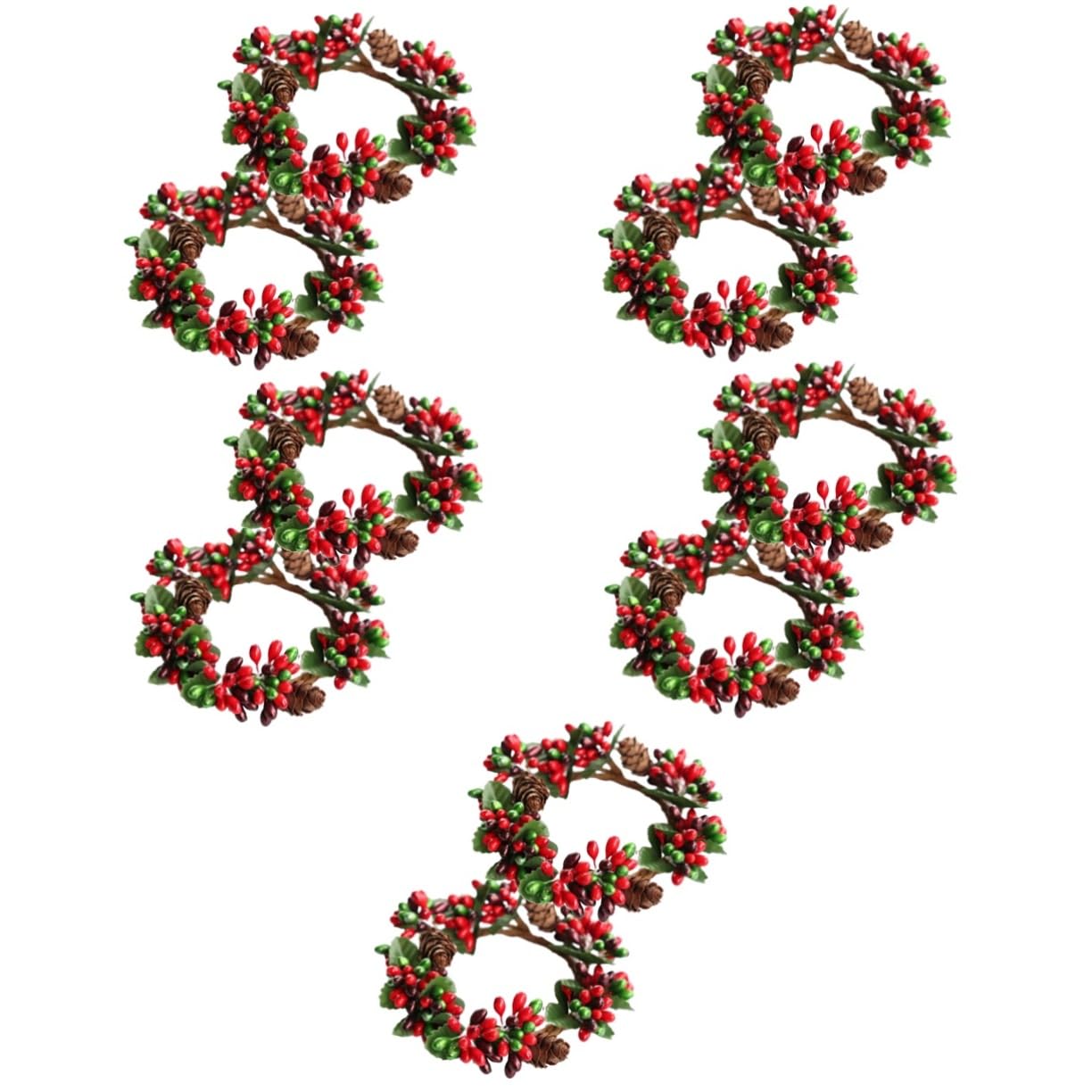 10 STK Kranz weihnachtsdeko Weihnachts Party Urlaub Stumpenkerze Ring weihnachtliche Tischdekoration Bongkerzen Girlandendekor Weihnachtskerzenring Esstisch-Mittelstück Papier TOPBATHY