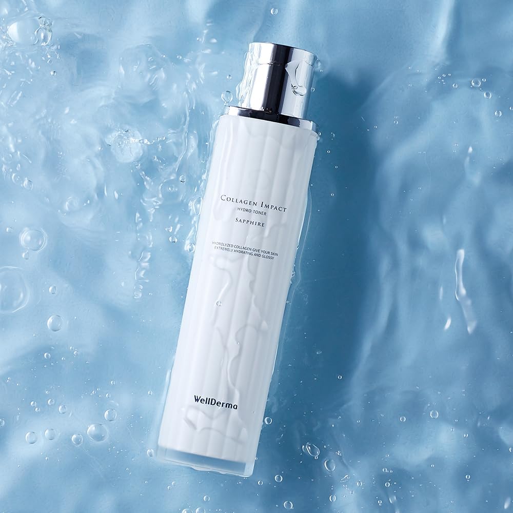 WellDerma Sapphire Collagen Impact Hydro Toner, 100mL / 3.38 fl.oz – Hydrating & Balancing Facial Toner with Niacinamide and Collagen - Image 5
