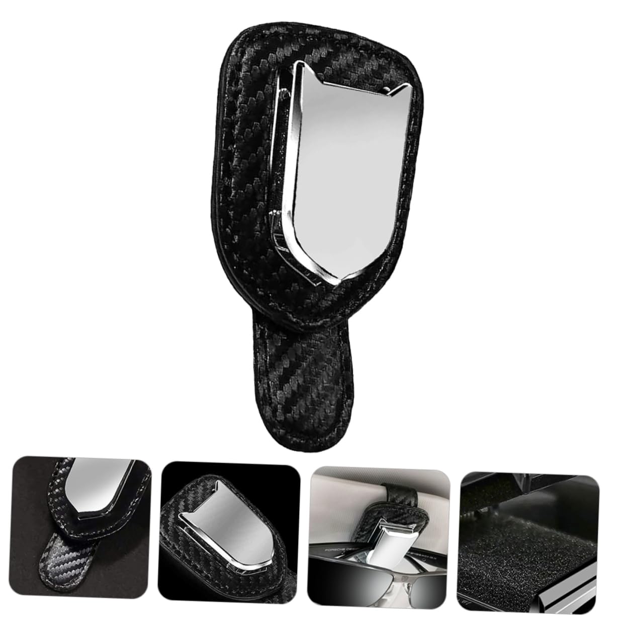 ULTECHNOVO 3stücke Praktischer Auto Sonnenbrillenhalter Aus Pu Karbonfaser- Visor Clip Für Brillen Und Karten Leicht Zu Befestigen Schockabsorbierend Und Kratzfest Für Sicheres Fahren