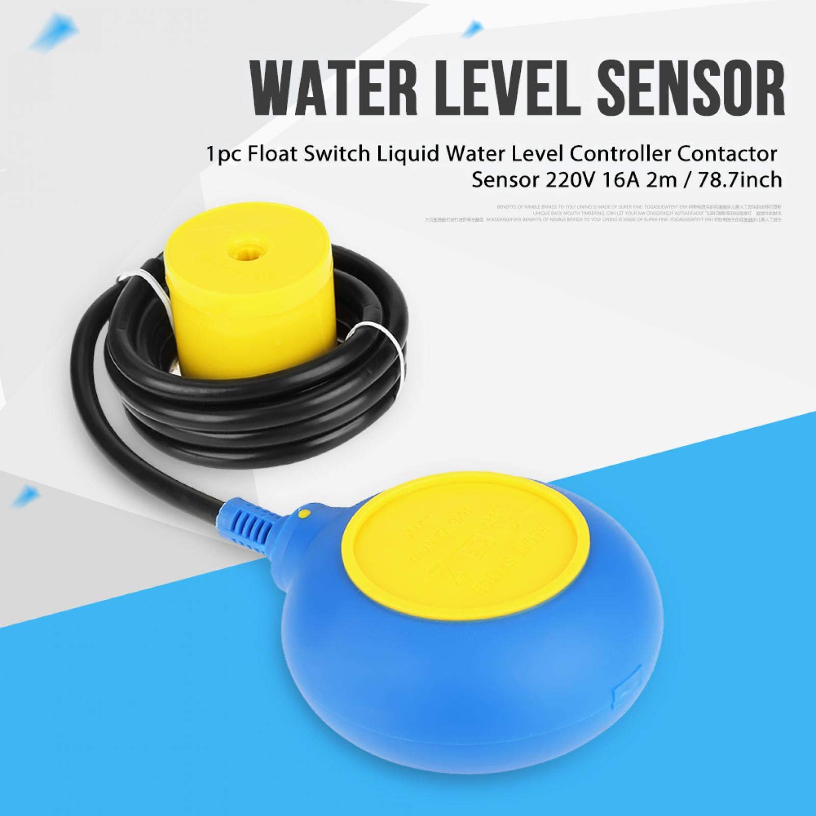 Interrupteur à Flotteur, Contrôleur de Liquide à Commutateur, Commutateur à Flotteur, contrôleur de Niveau d'eau Liquide, contacteur capteur 220 V 16 A 2 m pour Alimentation en Eau