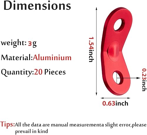 Miniatura 2 de SATINIOR 20 piezas de ajuste de cuerda Guyline de aleación de aluminio, tensores de tienda de campaña, ajustadores de cuerda para acampar al aire