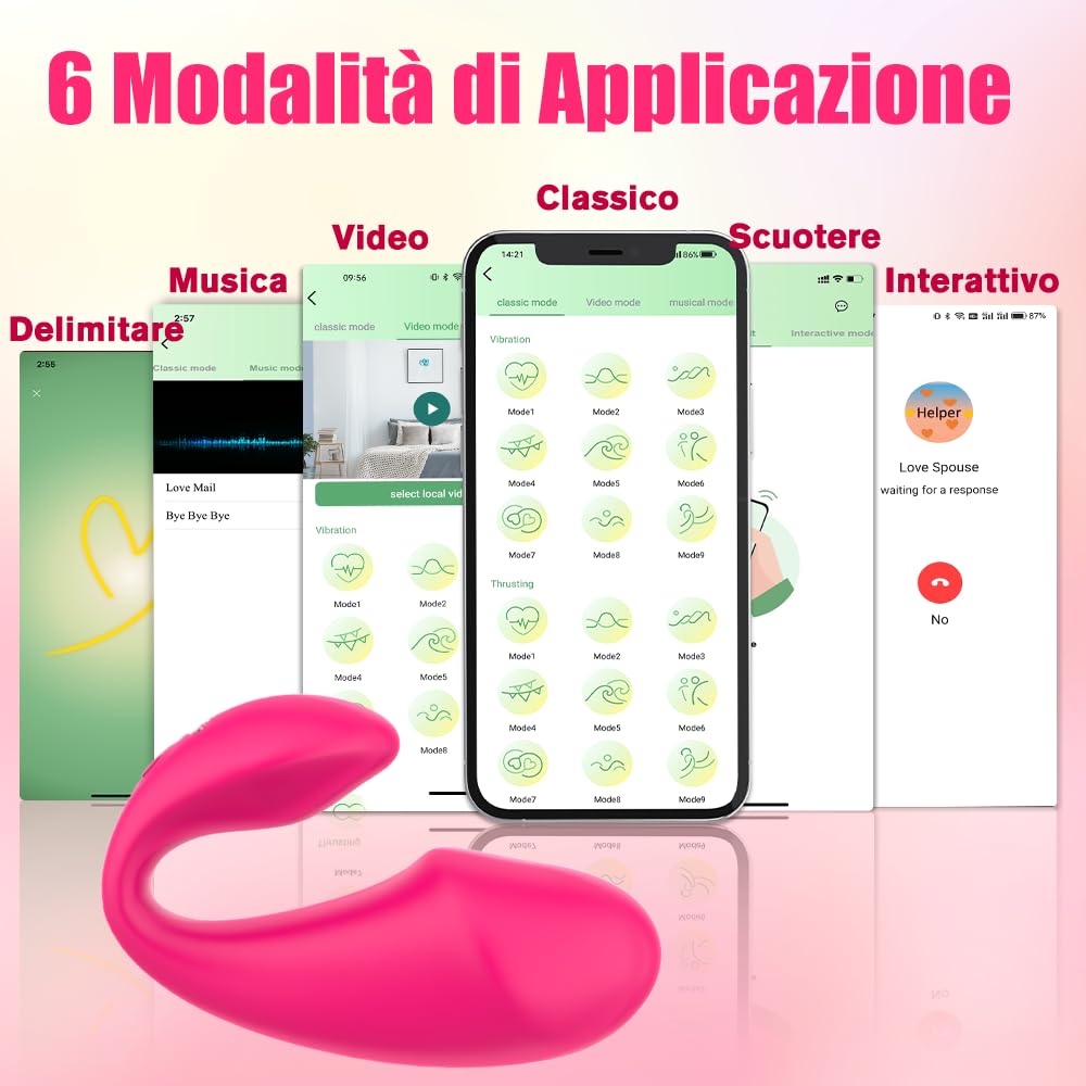 Vibratoreper Donna Telecomando Sex Toys per Coppie - Dildo Vibratore Stimolatore Clitoride Vagina Bullet G-Spot Toy con 10 Modalità, APP Vibratori Femminili Giocattoli Sessuali per Donne Massaggiatore