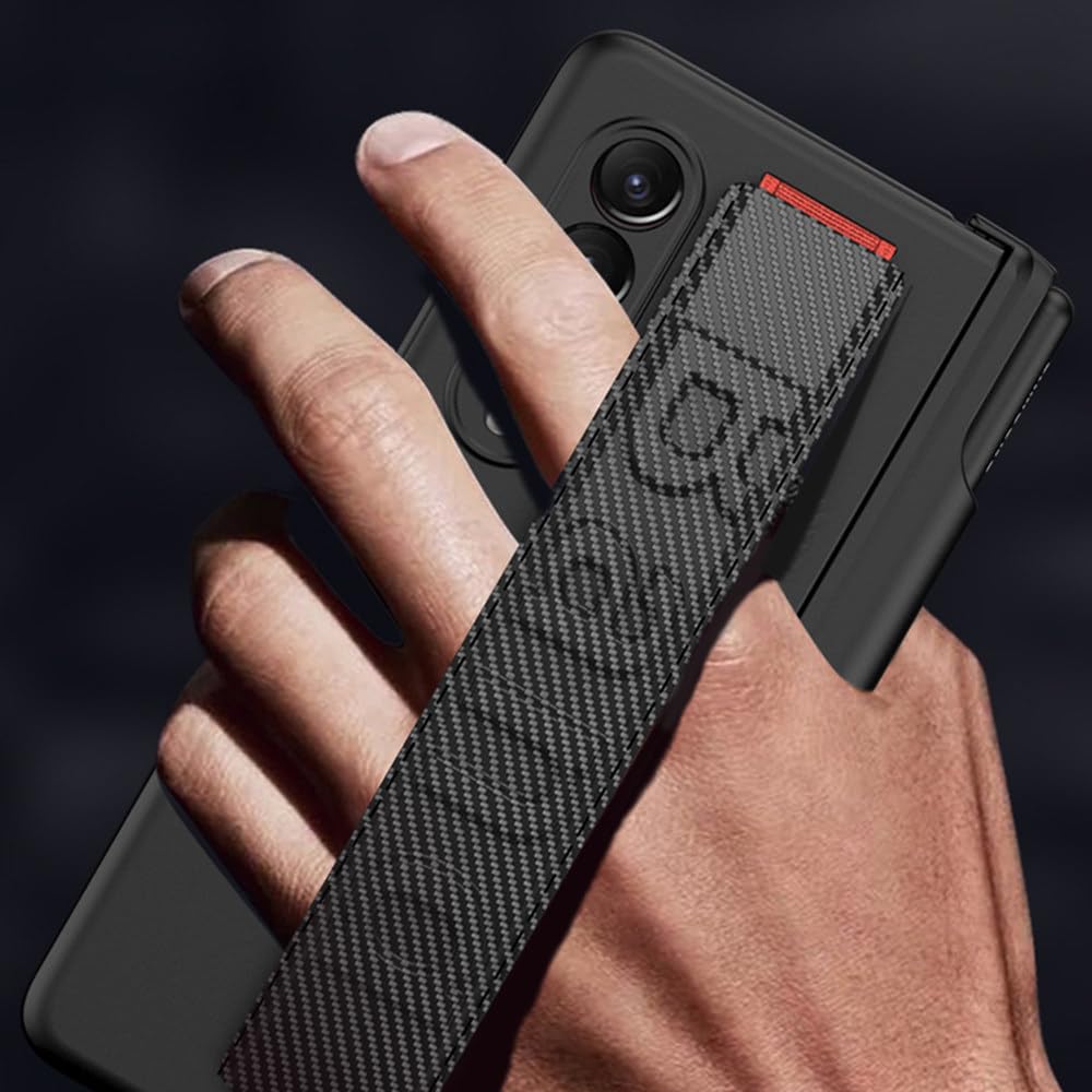 Custodia con cerniera magnetica per cinturino da polso per Samsung Galaxy Z Fold 3 Cover con schermo in vetro Slot per penna rigida per Galaxy Z Fold5 4 3 5G Custodia, colore 7, per SM Z Fold 5 5G