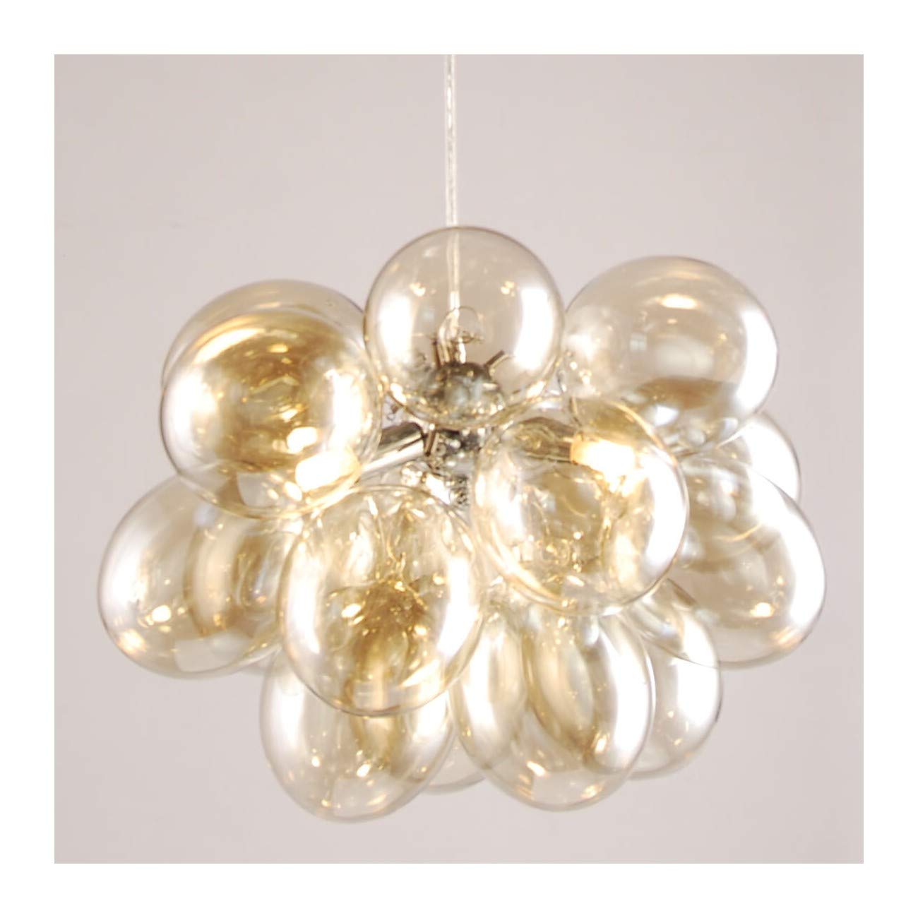 KOSILUM - Suspension contemporaine à 17 verres ambrés - Bartali - Lumière Blanc Chaud Eclairage Salon Chambre Cuisine Couloir - - - G9 - IP20
