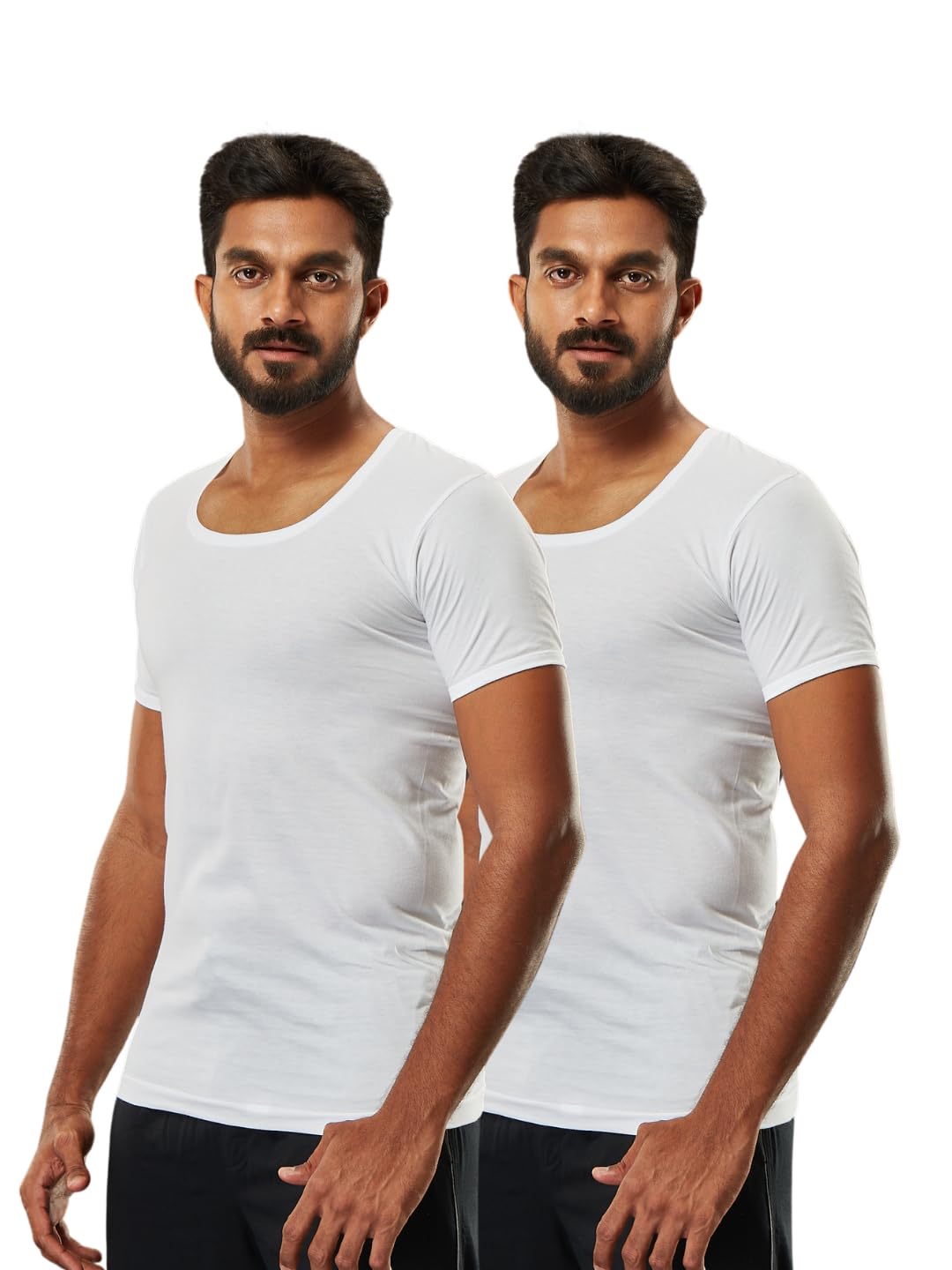 viveagham Men 100% Combed Cotton White Vest RNS Zest (Pack of 2) -105-picture-18