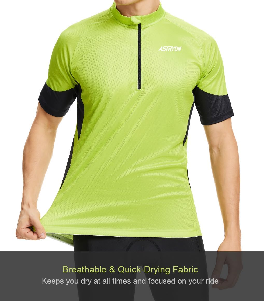 Men’s Cycling Jersey Short Sleeve UPF Half-Zip with 3+1 Zipper Pockets, Breathable Quick-Dry Moisture Wicking Fabric - Image 4