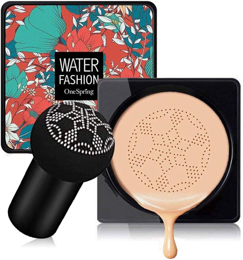 Tête de champignon coussin d’air CC crème fond de teint correcteur nude maquillage hydratant éclaircissant fond de teint liquide, fond de teint uniforme, fond de teint BB