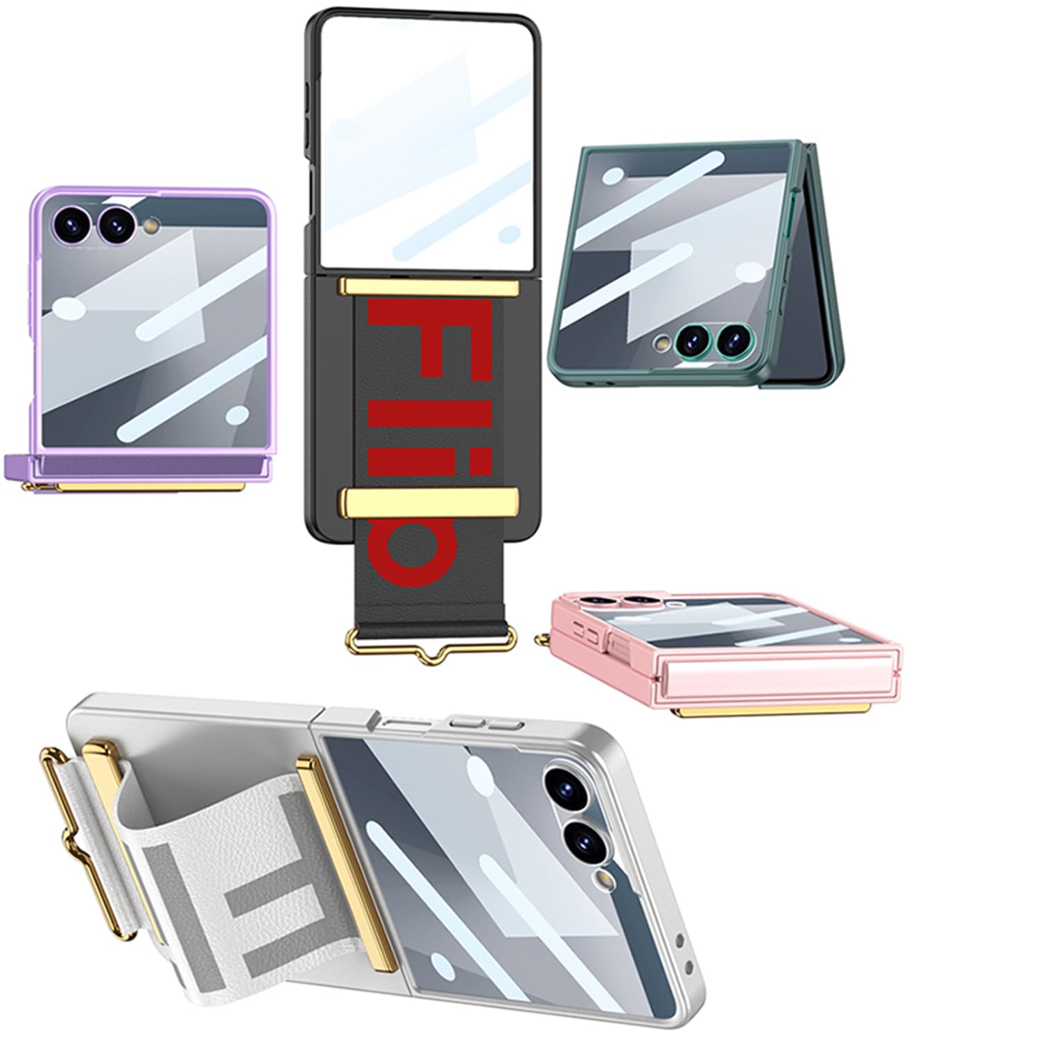 COQUE Étui pour Galaxy Z Flip 7, de Protection intégrale avec Bracelet et Support vidéo, étui Pliable pour Samsung Galaxy Z Flip 7 5G-Noir
