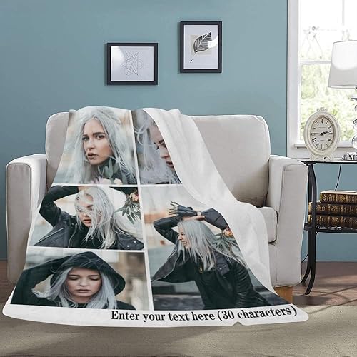 Miniatura 3 de HUGLAZY Manta personalizable con fotos, texto, collages de fotos, regalo para mujeres, decoración del Día de la Madre, recuerdos, cumpleaños, 5,