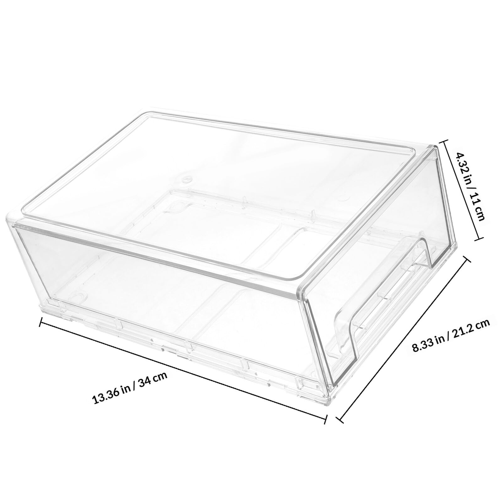 COHEALI Organizer Trasparente per Cassetti da Bagno e Ufficio, Vassoio Porta Accessori da Scrivania in Pet, Scatola Porta Trucchi Grande per Mobiletti Facile Visibilità e Accesso