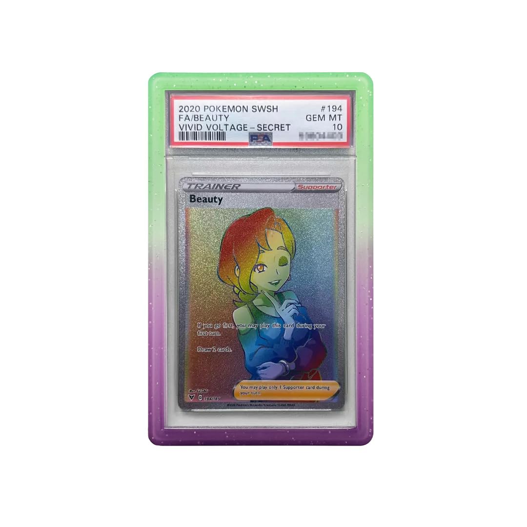 TCG Bumper - PSA Graded Card Case Protector - Protection for PSA Trading Cards - Silicone Guard Bumper Protective Frame PSA Slabs JohtoMarket (Sparkling Aurora)