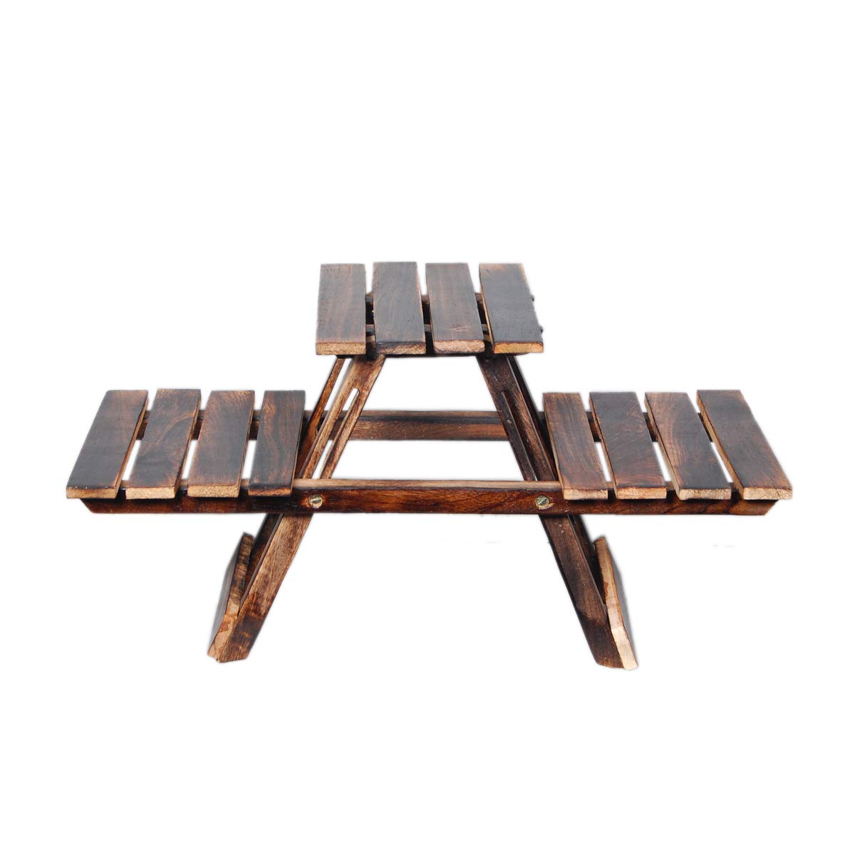 RESHUZ wooden 3 Tier Flower Stand, Brown, 27 x 9 x 12 inch (B07YQ4PP1N) Amazon Price History, Amazon Price Tracker
