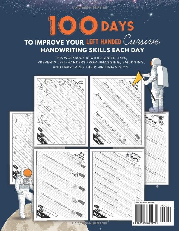 Snapklik.com : 100 Days Of Left Handed Cursive Handwriting Workbook For ...