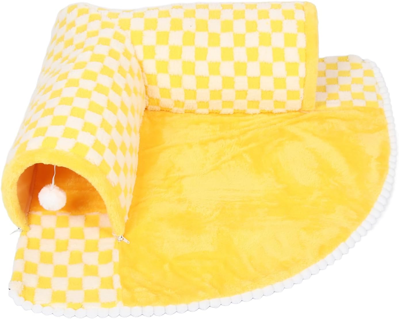 Cat Tunnel Bed, Detachable Washable Plush Cat Pad with Soft Comfortable Design for Indoor Cats, Encourages Play and Exercise