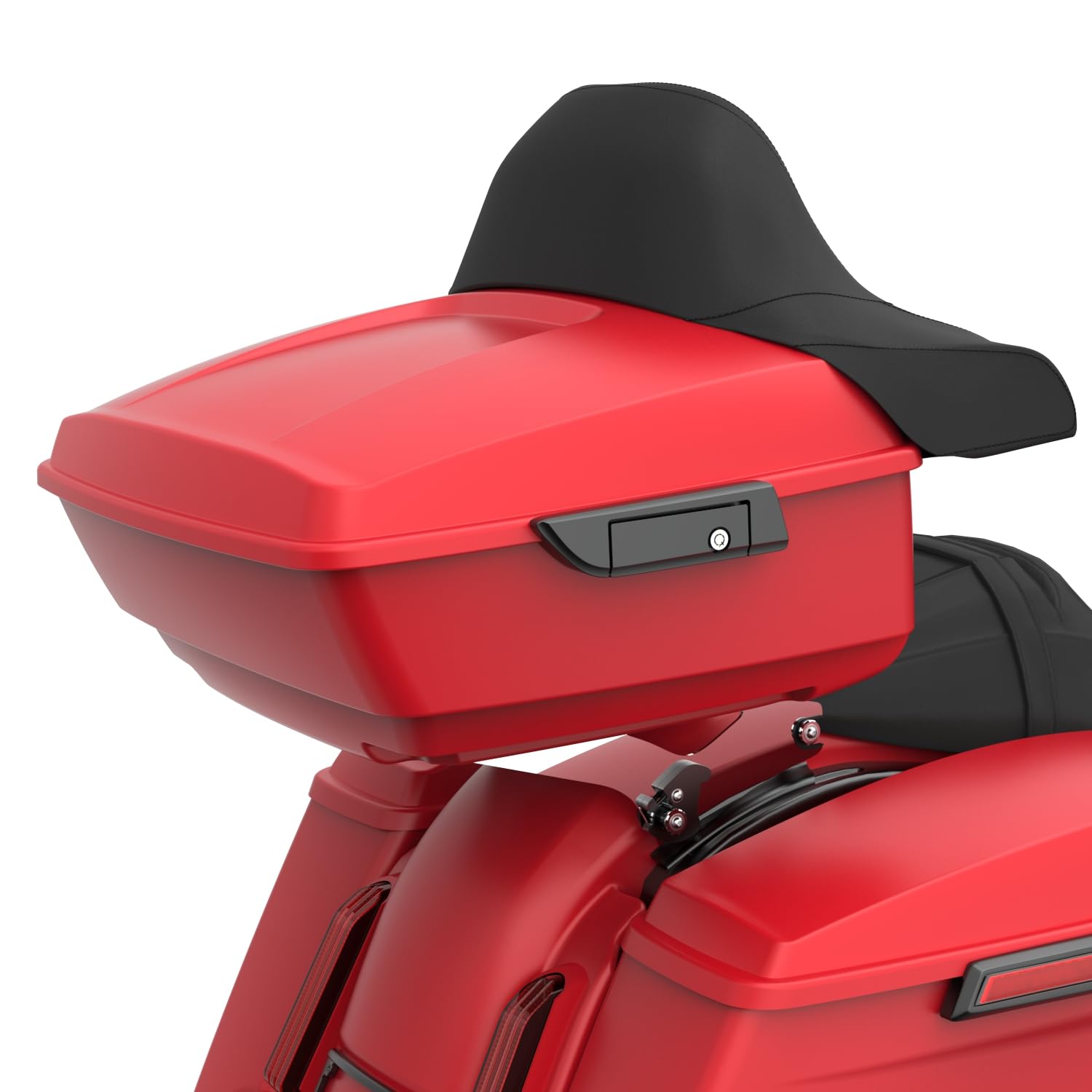 Moto Onfire King Tour Pack with Backrest Pad Accessories Fit for Harley Touring 1997+ (Wicked Red Denim)