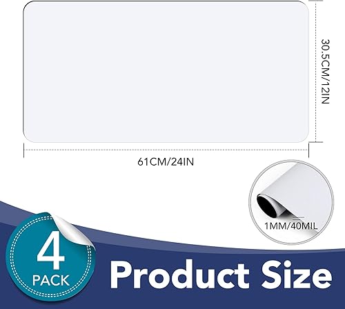 Miniatura 9 de DIYMAG 4 imanes en blanco para automóvil, 17 x 12 pulgadas, letreros de imanes para puerta de automóvil, esquinas redondeadas, juego de imanes