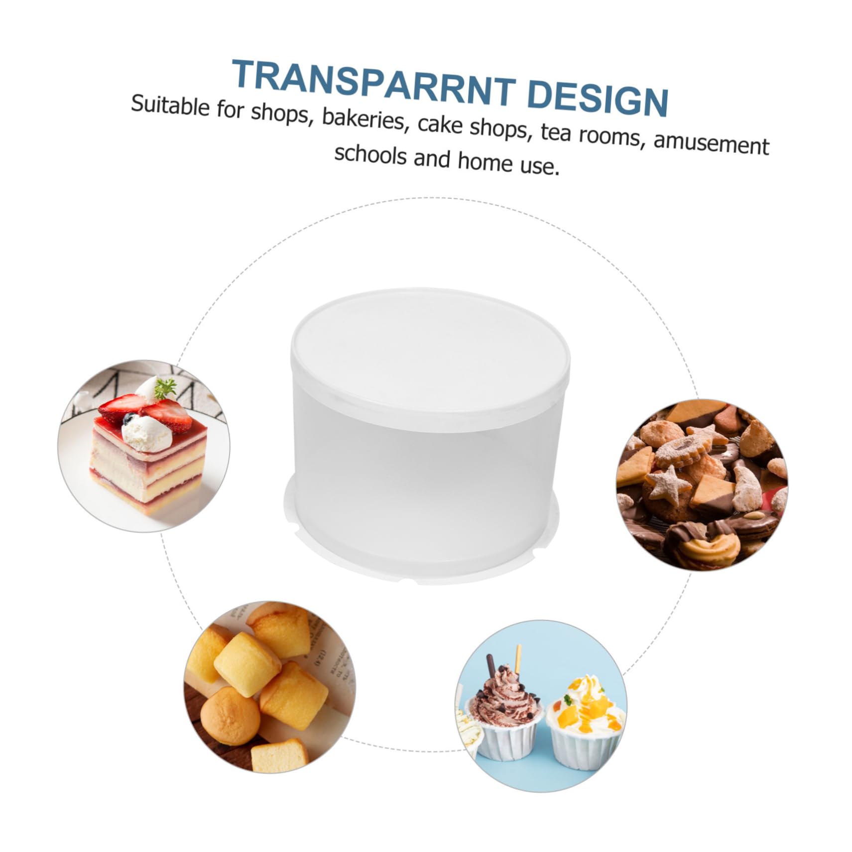 BRIGHTFUFU 1pc Round Transparent Cake Box Single Packing Case for Baking for Parties Weddings and Home Use Convenient and Lightweight Design for Easy Transportation