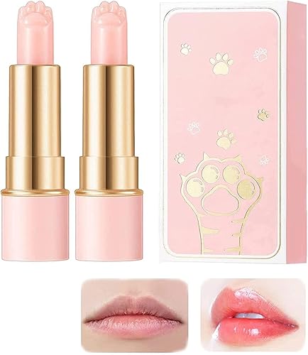 2 bálsamos labiales termocromáticos Lippo bálsamo labial que cambia de color mini bálsamo labial hidratante lindo bálsamo labial en forma de pata de