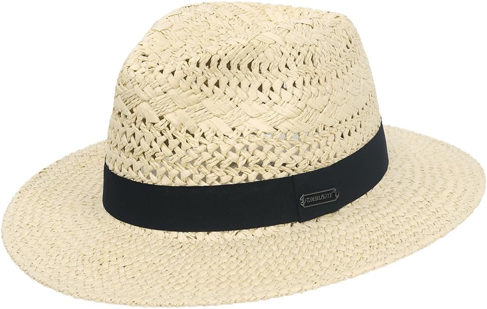 Summer Straw Sun Hat, Wide Brim Fedora Panama Beach Hats for Men and Women - Image 2