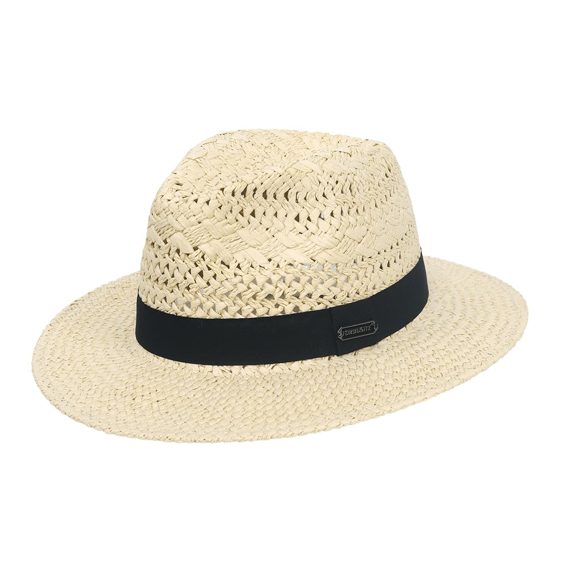 Sombrero de paja de verano, sombrero de playa de ala ancha Fedora Panamá para hombres y mujeres