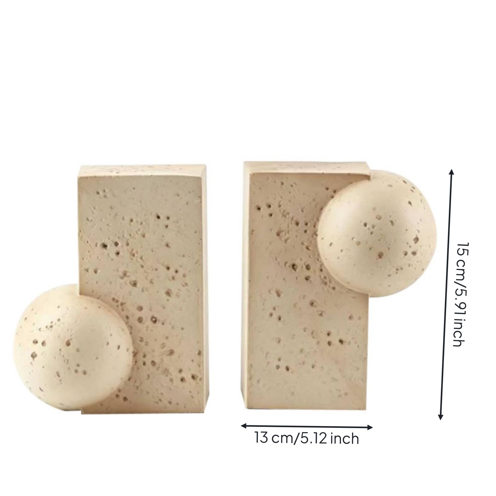 Qianly Fermalibri Geometrico Decorativo Reggilibri con Sfera Durevole Oggettistica per Mensole, Scrivania