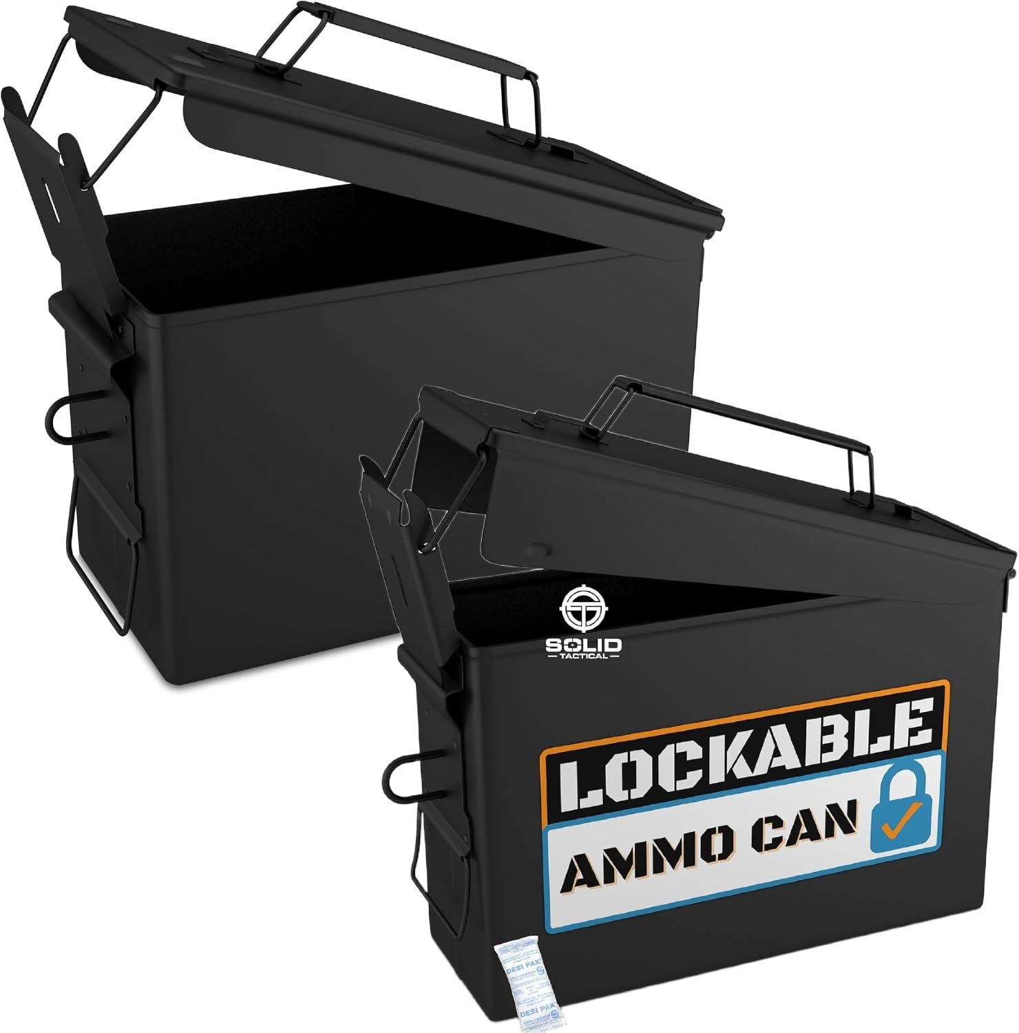 Metal Ammo Can, New Military & Army Ammo Storage Container, M2A1 & M19A1 Ammunition Boxes, Use Our Ammo Case as a Metal Storage Box or an Ammo Crate Utility Box, 30 CAL 50 CAL Bundle