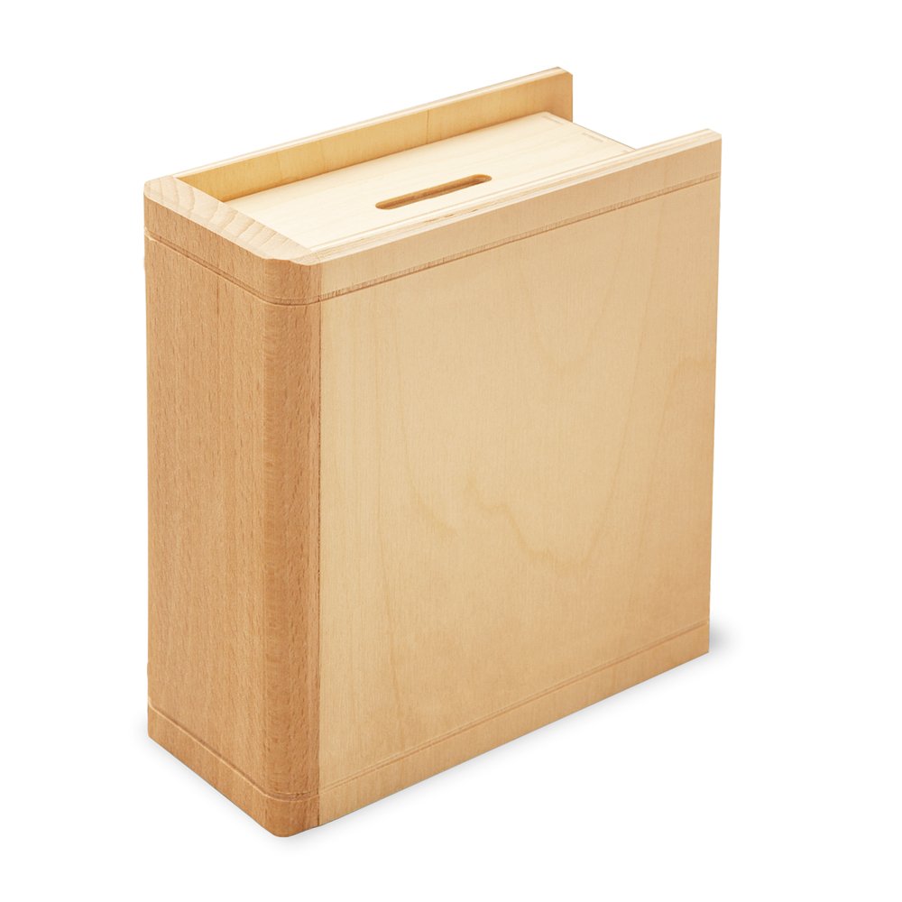 Salvadanaio in Legno a Forma di Libro con Chiave, Scatola Cassaforte per Regali in Denaro Moderni, Oggetti Decorativi Casa per Adulti e Bambini, Money Box